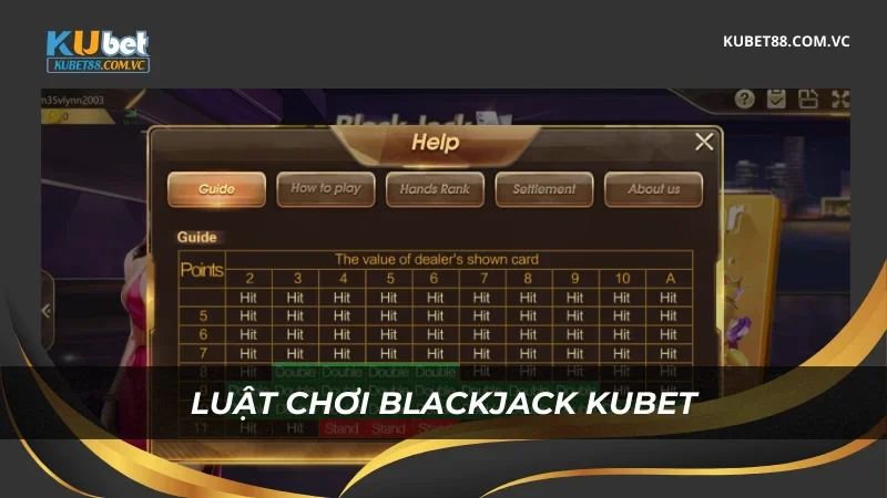 Luật chơi Blackjack Kubet