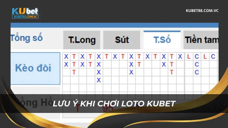 Lưu ý khi chơi Loto Kubet