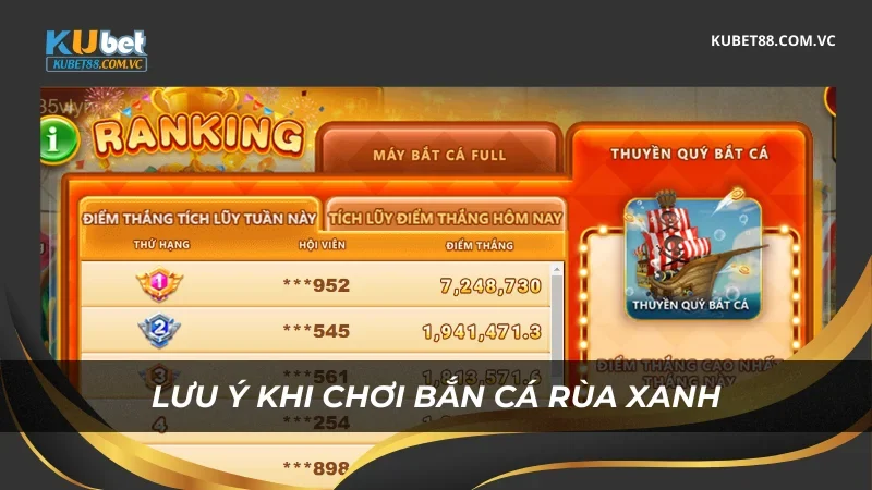 Lưu ý khi chơi